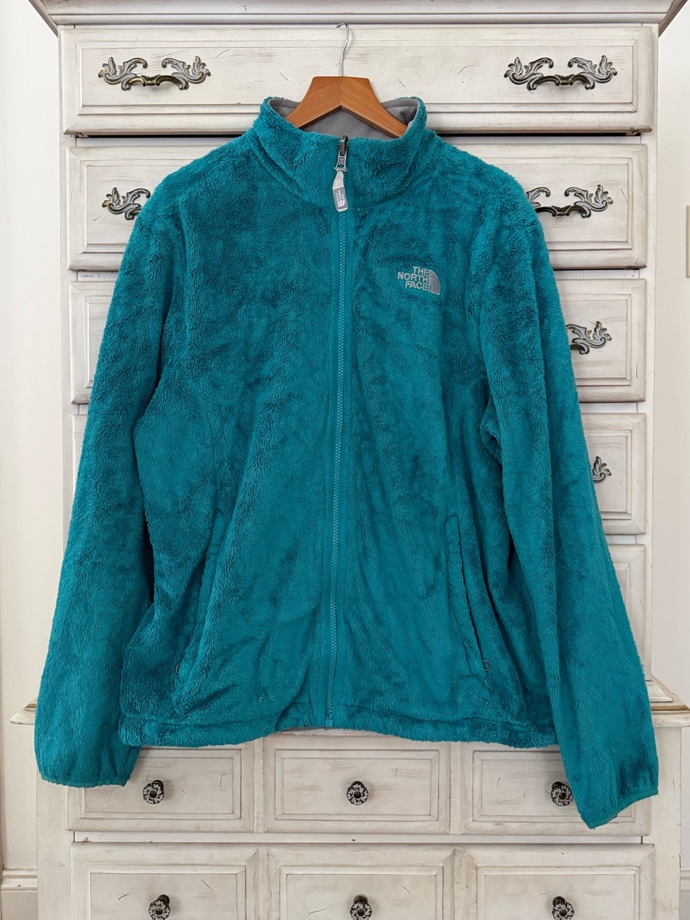 The North Face Turquoise Fleece Winter Jacket